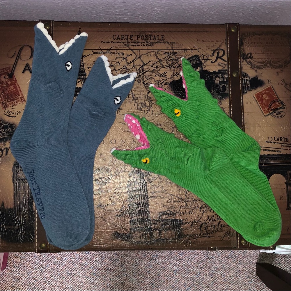Alligator and Shark Socks